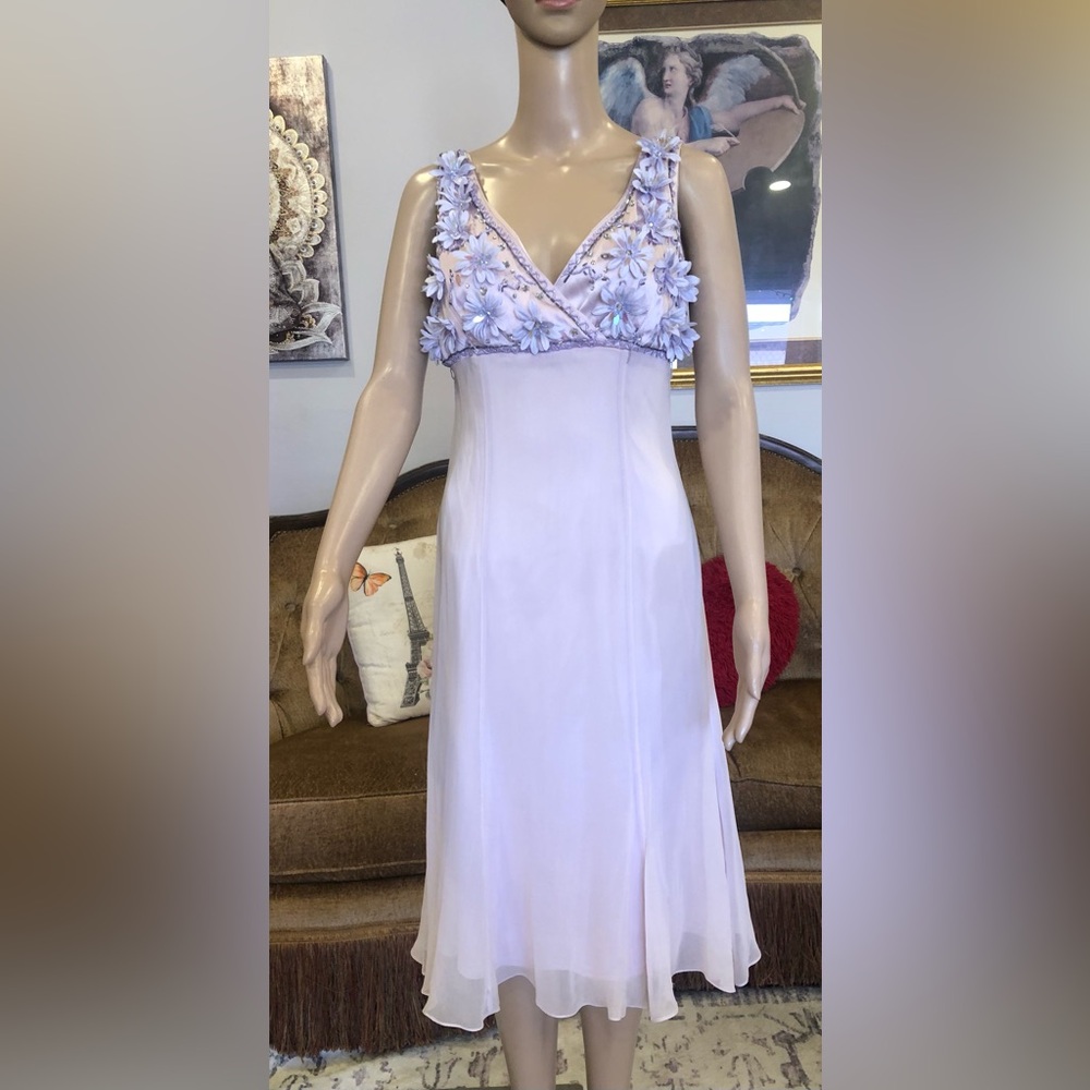 Karen Kane vintage lavender  Silk dress size 4 small